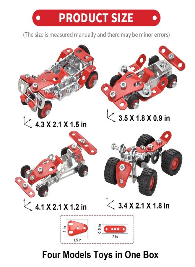 Ferthor Fun Racing Car STEM Toy Sets for Boys Ages 8-12, Metal Building Kit,STEM Building Toys for Boys Age 8-12,Roadster Red Vehicle Car Model for Kids 8 9 10 11 12-16 Years Old（265PCS） - Image 3